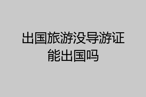 出国旅游没导游证能出国吗