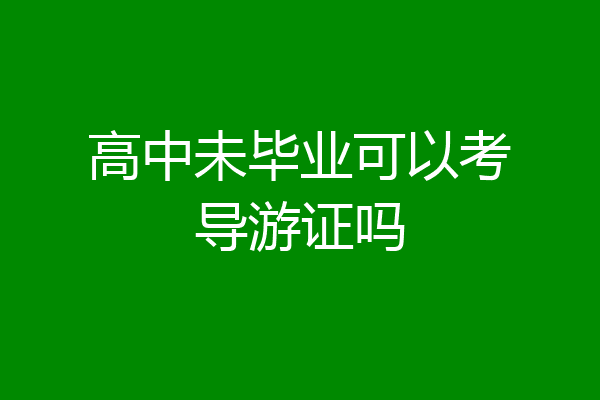 高中未毕业可以考导游证吗