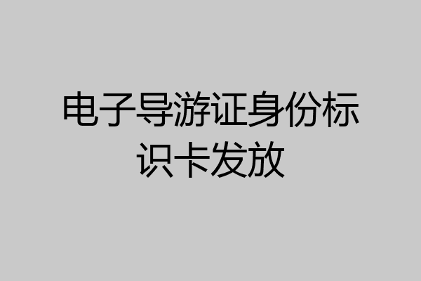 电子导游证身份标识卡发放