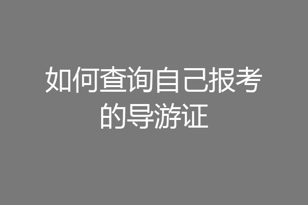 如何查询自己报考的导游证