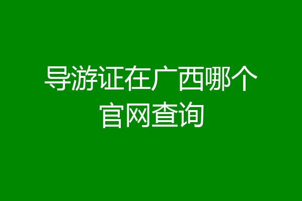导游证在广西哪个官网查询