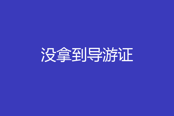 没拿到导游证