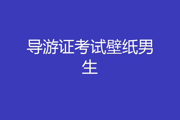 导游证考试壁纸男生
