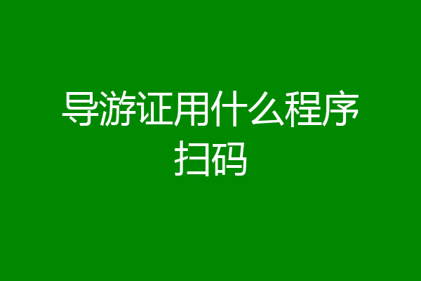 导游证用什么程序扫码