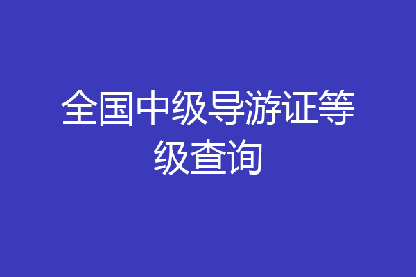 全国中级导游证等级查询