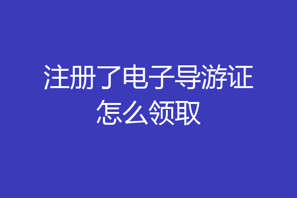 注册了电子导游证怎么领取