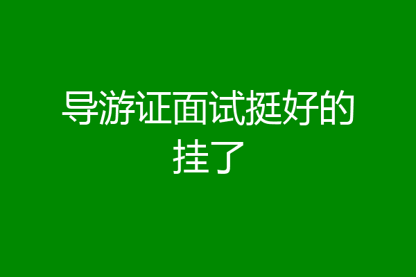 导游证面试挺好的挂了