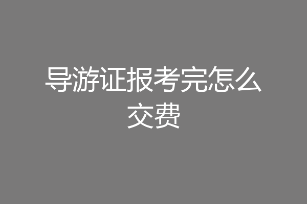导游证报考完怎么交费