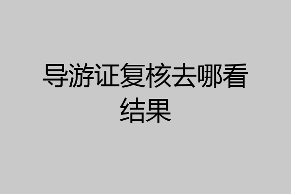 导游证复核去哪看结果