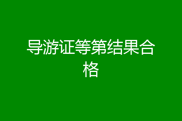 导游证等第结果合格