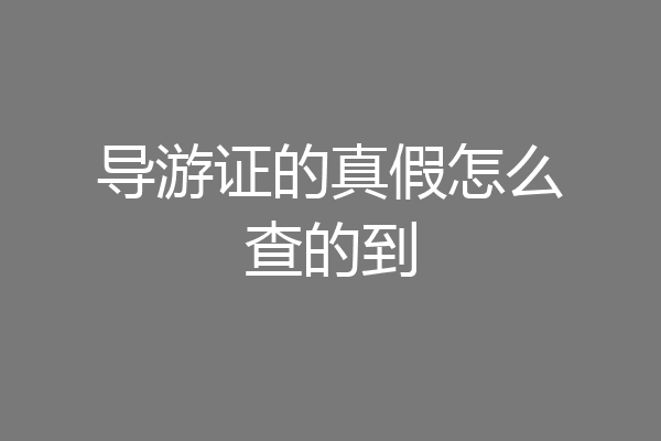 导游证的真假怎么查的到