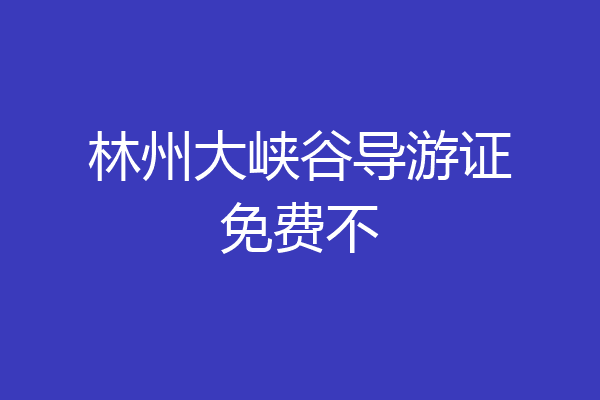 林州大峡谷导游证免费不