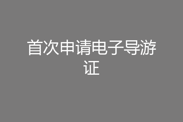 首次申请电子导游证