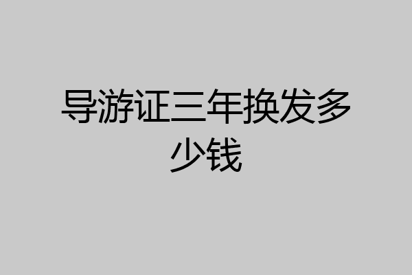导游证三年换发多少钱