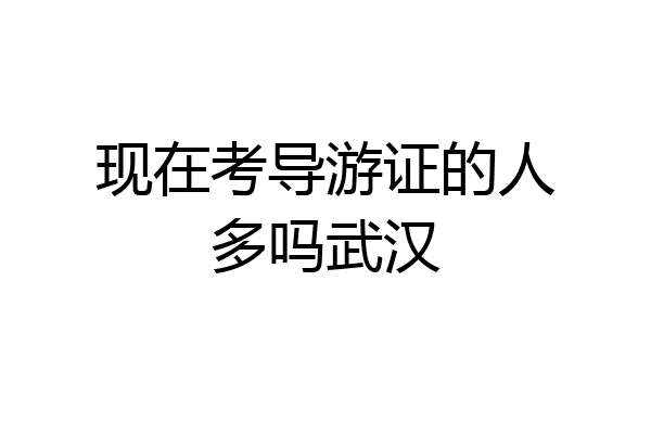 现在考导游证的人多吗武汉