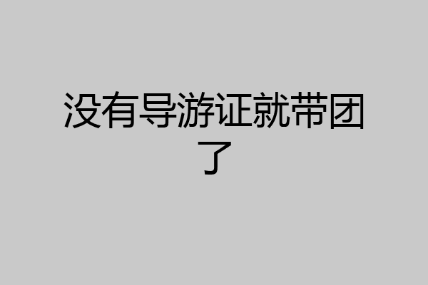 没有导游证就带团了