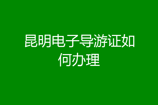 昆明电子导游证如何办理