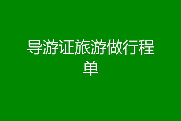 导游证旅游做行程单