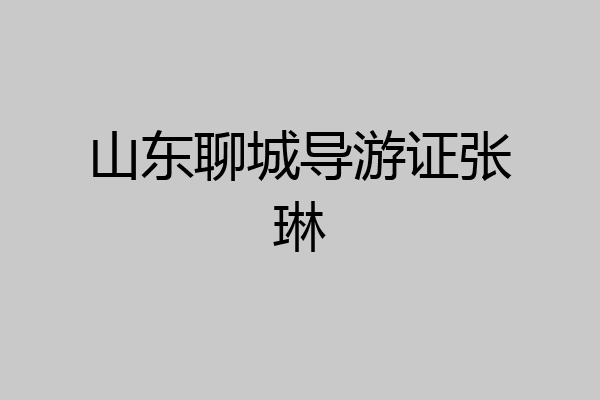 山东聊城导游证张琳