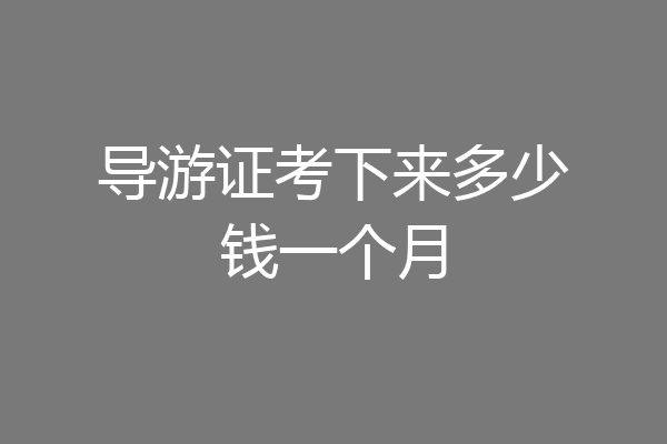 导游证考下来多少钱一个月