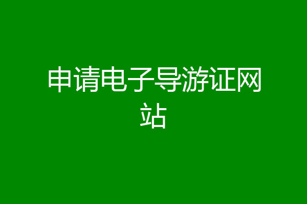 申请电子导游证网站