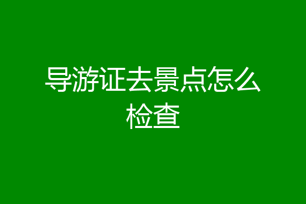 导游证去景点怎么检查