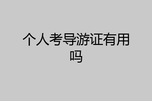 个人考导游证有用吗