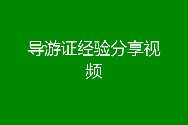导游证经验分享视频