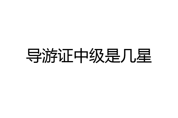 导游证中级是几星