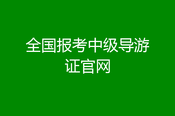 全国报考中级导游证官网