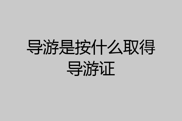 导游是按什么取得导游证