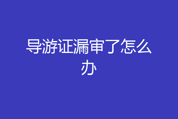导游证漏审了怎么办