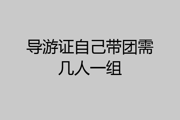 导游证自己带团需几人一组