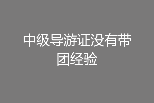 中级导游证没有带团经验