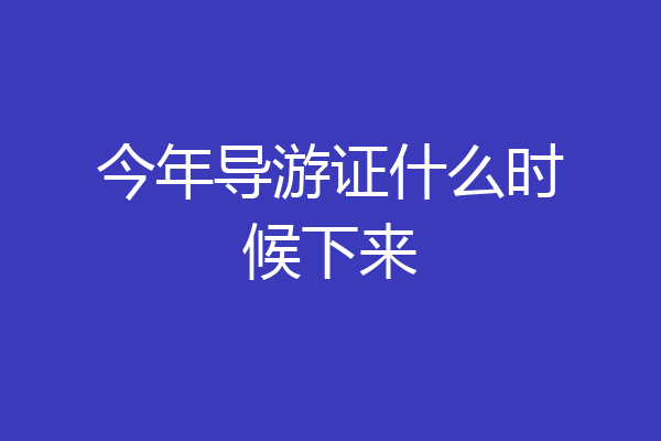 今年导游证什么时候下来