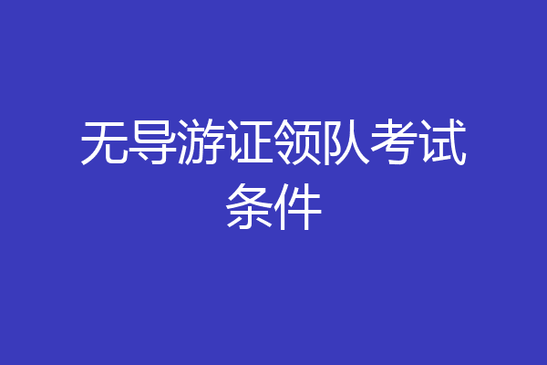 无导游证领队考试条件