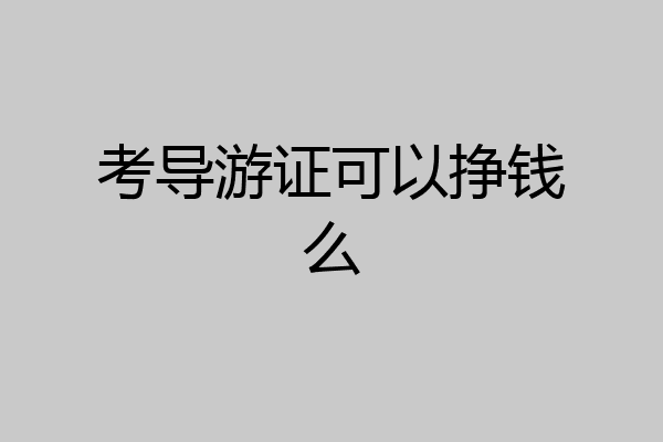 考导游证可以挣钱么