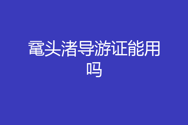 鼋头渚导游证能用吗