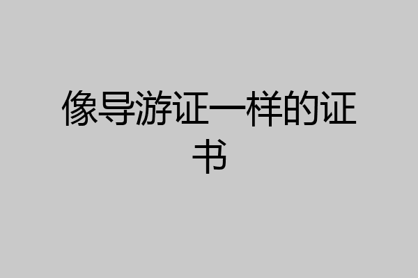 像导游证一样的证书