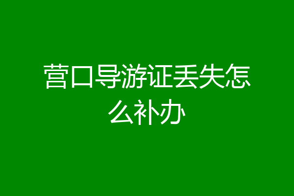 营口导游证丢失怎么补办