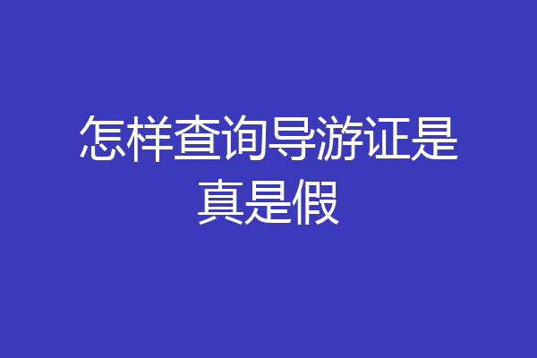 怎样查询导游证是真是假