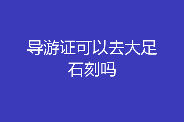 导游证可以去大足石刻吗