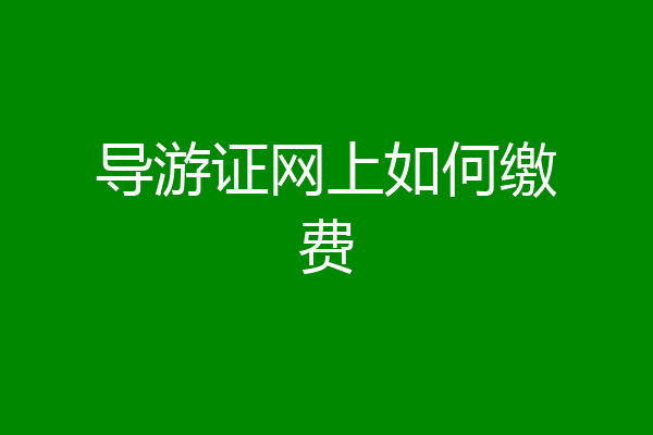 导游证网上如何缴费