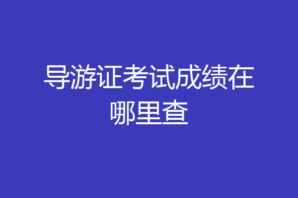 导游证考试成绩在哪里查