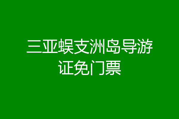 三亚蜈支洲岛导游证免门票