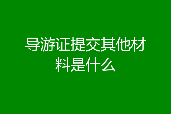 导游证提交其他材料是什么