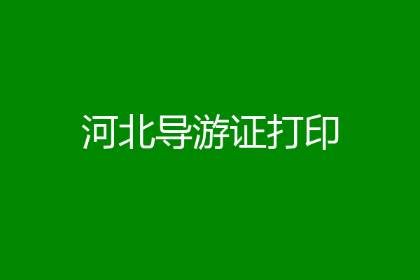 河北导游证打印
