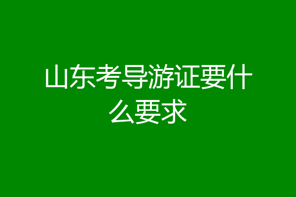 山东考导游证要什么要求