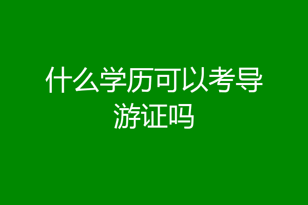 什么学历可以考导游证吗