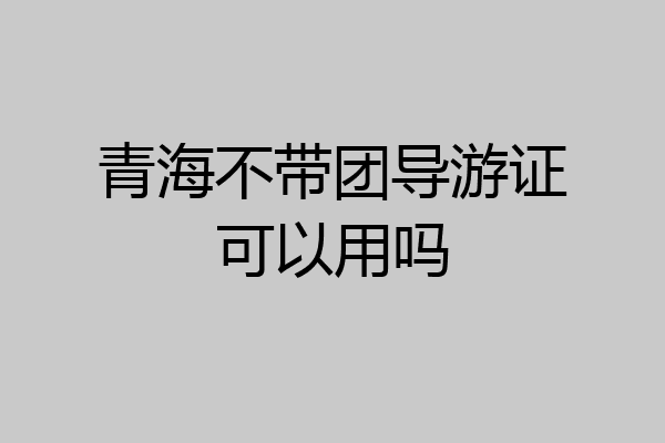 青海不带团导游证可以用吗